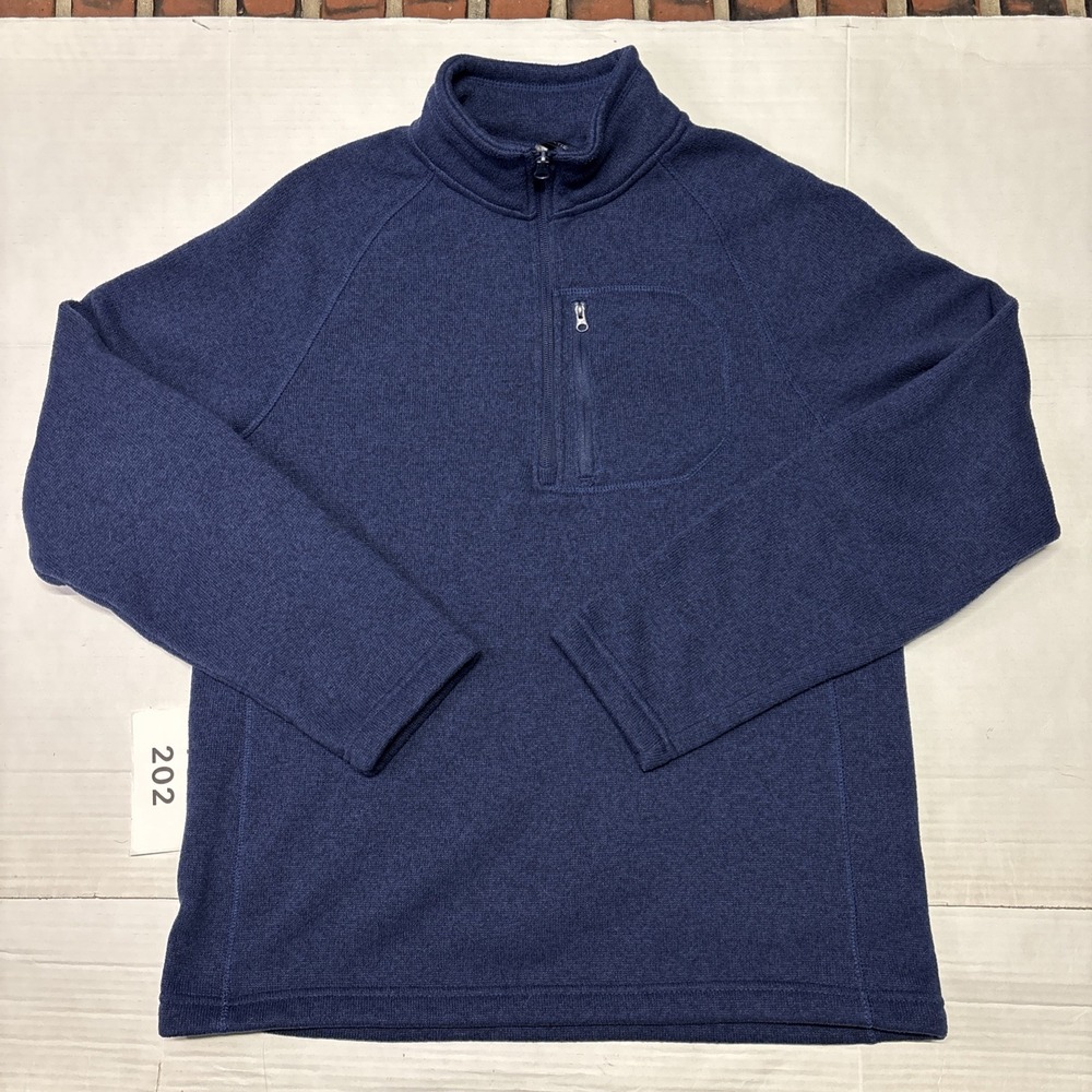 Urban Frontier Mens Medium Navy Blue Fleece Pullover 1/4 Zip Sweater RN100743